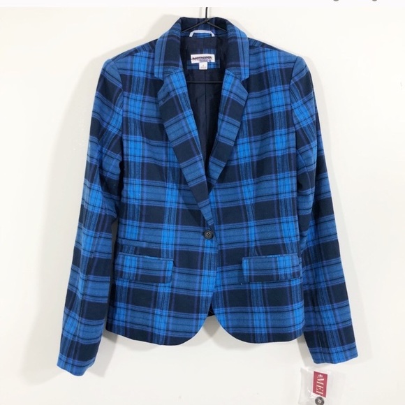 plaid blue jacket